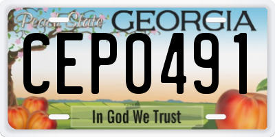 GA license plate CEP0491