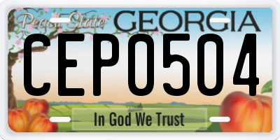 GA license plate CEP0504