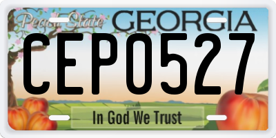 GA license plate CEP0527