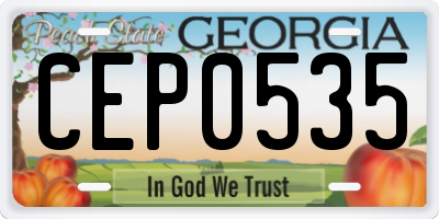 GA license plate CEP0535
