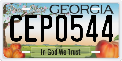 GA license plate CEP0544