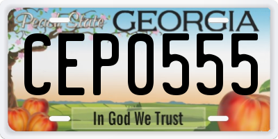 GA license plate CEP0555