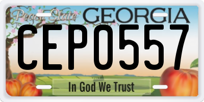 GA license plate CEP0557