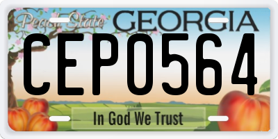 GA license plate CEP0564