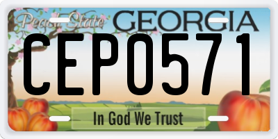 GA license plate CEP0571