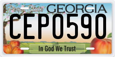 GA license plate CEP0590