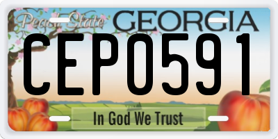 GA license plate CEP0591