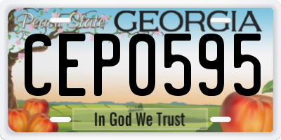 GA license plate CEP0595