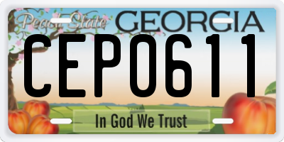 GA license plate CEP0611