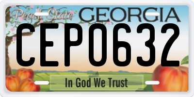 GA license plate CEP0632