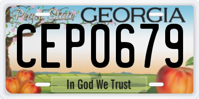 GA license plate CEP0679