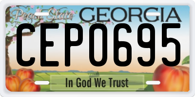 GA license plate CEP0695