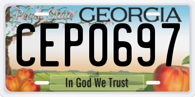 GA license plate CEP0697