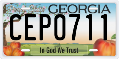 GA license plate CEP0711