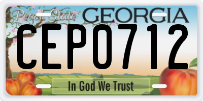GA license plate CEP0712