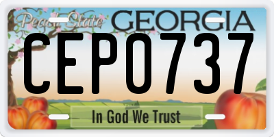 GA license plate CEP0737