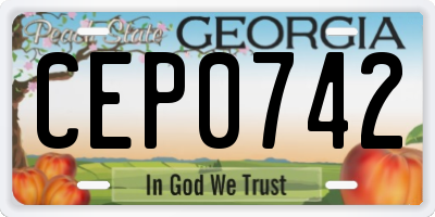 GA license plate CEP0742