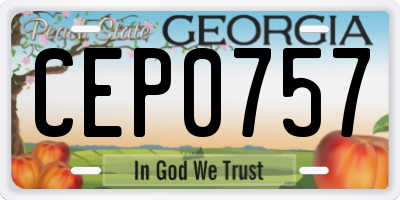 GA license plate CEP0757