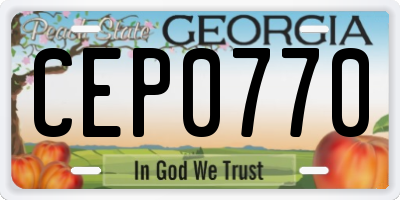 GA license plate CEP0770