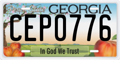 GA license plate CEP0776