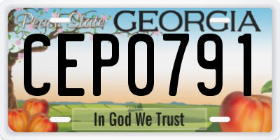 GA license plate CEP0791