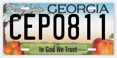 GA license plate CEP0811