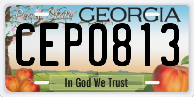 GA license plate CEP0813