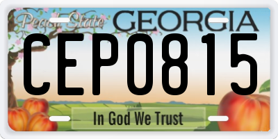 GA license plate CEP0815