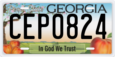 GA license plate CEP0824