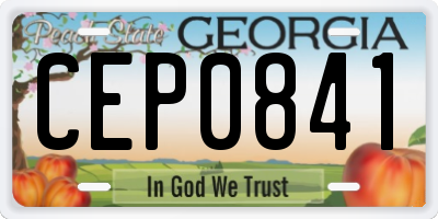 GA license plate CEP0841