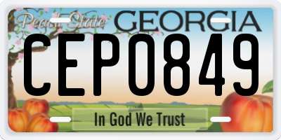 GA license plate CEP0849