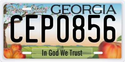 GA license plate CEP0856