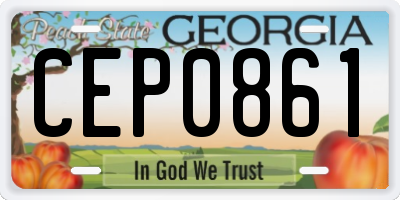 GA license plate CEP0861