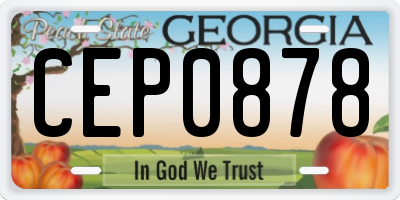 GA license plate CEP0878