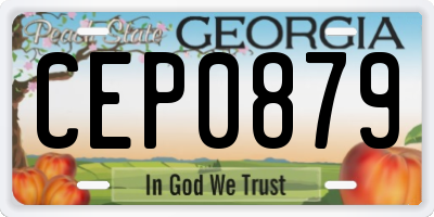 GA license plate CEP0879