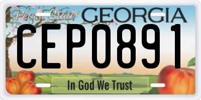 GA license plate CEP0891