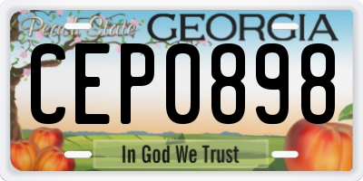GA license plate CEP0898