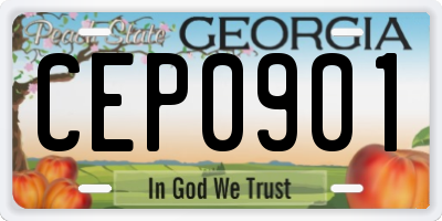 GA license plate CEP0901