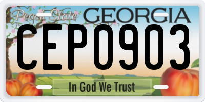 GA license plate CEP0903