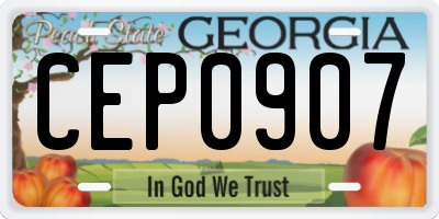 GA license plate CEP0907