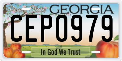 GA license plate CEP0979
