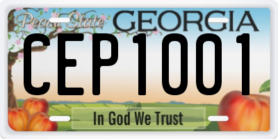 GA license plate CEP1001