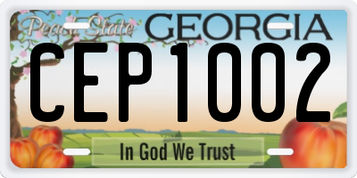 GA license plate CEP1002