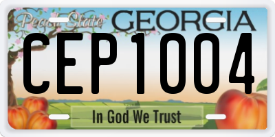 GA license plate CEP1004