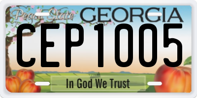GA license plate CEP1005