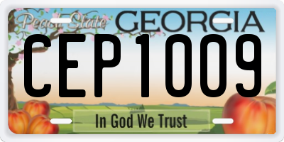 GA license plate CEP1009