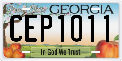 GA license plate CEP1011