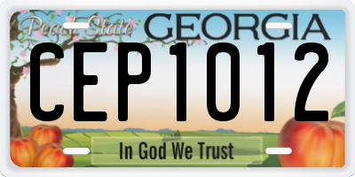 GA license plate CEP1012