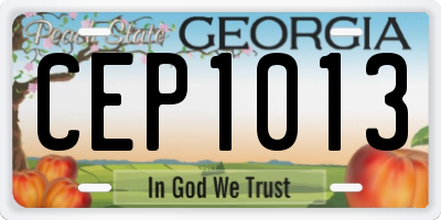 GA license plate CEP1013
