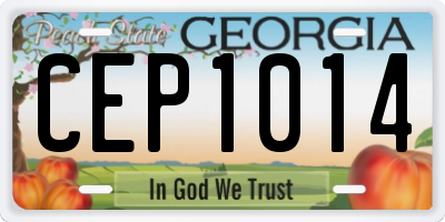 GA license plate CEP1014